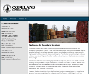 copeland-lumber.com: Copeland Lumber Yards • Home Page
Copeland Lumber sells quality lumber and building materials to both commercial and residential customers in Lincoln, Lane, and Tillamook counties, Oregon.