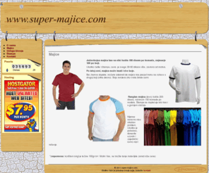 super-majice.com: Majice
Proizvodnja i prodaja majica, dukserica i trenerki za decu i odrasle. Usluga sivenja, krojenja i izrada preslikaca za stampu, majica sa Vasim logoom vec od 150 dinara.