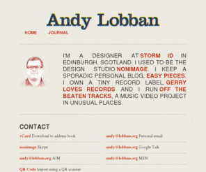 andylobban.com: Andy Lobban
Designer and music geek in Edinburgh, Scotland