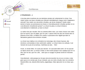 guymichel.com: Les confidences de Guy-Michel
Le site perso de Guy-Michel Cogné. Un contenu inattendu et très particulier!