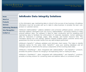 inforouteinc.com: Inforoute - address correction, customer matching, data quality
Canadian address matching