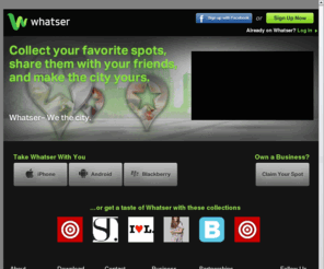 socialadvise.com: Whatser
Collect your favorite spots, share them with your friends and make the city yours.