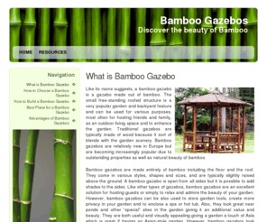 bamboogazebos.co.uk: What is Bamboo Gazebo
Definition, and brief overview of bamboo gazebo and bamboo properties.