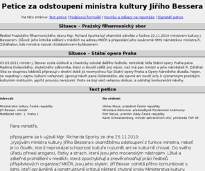 odstupte.com: Petice za odstoupení ministra kultury Jiřího Bessera
