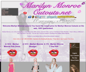 marilynmonroecutouts.net: Marilyn Monroe Cutouts, Marilyn Monroe Cardboard Cutouts, Lifesize Standees, Collectors Items, Posters | MarilynMonroeCutouts.com
Marilyn Monroe cardboard cutouts are printed on a high quality corrugated cardboard for easy standing and stand over 5ft tall! Officially Licensed Marilyn Monroe cutouts. 