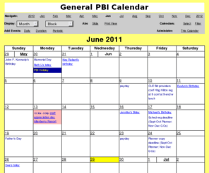 pbical.org: Default: April 2011
iCal Web Calendar Server by Brown Bear Software www.brownbearsw.com