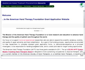 ahtfgrants.com: American Hand Therapy Foundation Grant Website
American Hand Therapy Foundation Grant Website