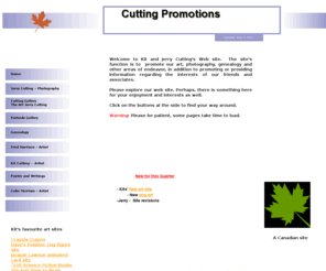 cuttingpromotions.com: Cutting Promotions
Kit Cutting & Jerry CuttingPromotions, London, Ontario, re art, photography, airshow aircraft, geneology (Cutting; Sudden;) Portside Gallery, Port Stanley, Fred Harrison 