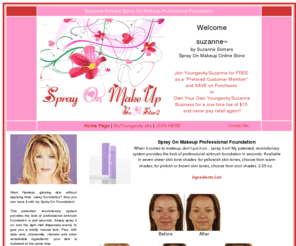 sprayonmakeup.net: Now Buy Wholesale - Suzanne Somers Spray On Makeup Professional Foundation
Now Buy Wholesale, Suzanne Somers Spray On Makeup Professional Foundation. Spray On Makekup gives flawless, glowing skin without applying thick, cakey foundation? Now you can have it with my Spray-On Foundation! 