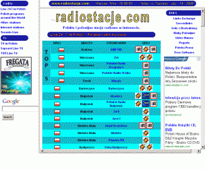 radiostacje.com: 24 godziny na dobe. Polskie radio w internecie. Polskie i polonijne stacje radiowe.
Radiostacje
www.radiostacje.com - Polskie radio w internecie. Polish radio stations. Polskie, polonijne stacje radiowe.