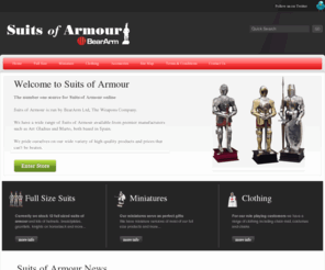 suitsofarmour.com: Welcome to Suits of Armour by BearArm Ltd
Suits of Armour by BearArm Ltd. The largest collection of high quality Suits of Armour online. Brands include Art Gladius and Marto.