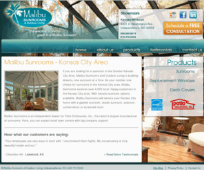 sunroomskansas.com: Malibu Sunrooms & Outdoor Living | Sunrooms Kansas City
Malibu Sunrooms formerly Patio Enclosures is the number 1 midwest provider of sunrooms, solariums, conservatories