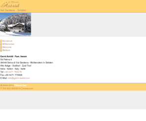 valgardena.mobi: Valgardena - Garni Astrid - bed & breakfast - Selva di Val Gardena - Alto Adige - Italia
Val Gardena - Garni Astrid - bed & breakfast - Selva di Val Gardena - Alto Adige - Italia