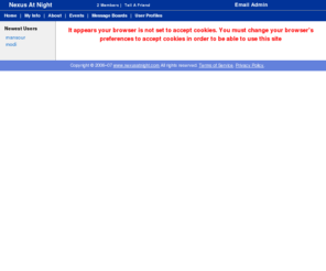 modiland.net: Nexus At Night - Login
An on-line community for people who are not boring in bed