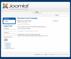 al-hafiz.com: Welcome to the Frontpage
Joomla! - the dynamic portal engine and content management system