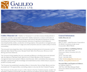 galileominerals.com: Galileo Minerals
