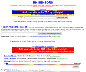 rh-sensors.com: RH Sensors - www.RH-Sensors.com
RH Sensors from the Technology Data Exchange - Linked to TDE member firms.