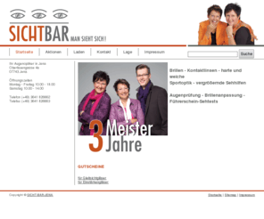 sicht-bar-jena.com: Startseite  -  SICHT-BAR-JENA
SICHTBAR-JENA, Ihr Augenoptiker in Jena, Man sieht sich