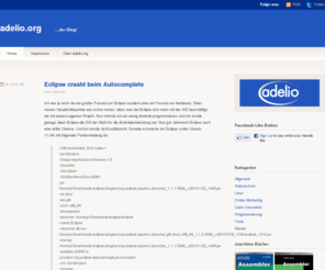 adelio.org: adelio.org | Das Zuhause von tilto
Blog von Kay Ahnsel und Joachim Rohde über den Programmieralltag von tilto