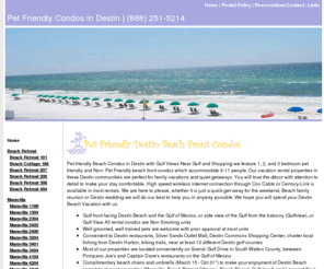 beachcondosindestin.com: Waterfront Pet-friendly Condo Rentals on the Beach in Destin, Florida
Pet Friendly Waterfront Beach Vacation Rental Condos in Destin Florida