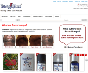 bumpeface.com: BumpeFace - Prevents Ingrown Hairs and Razor Bumps
BumpeFace.com - Relief for ingrown hair bumps inflammation, extreme ingrown hairs and razor bumps. Help with what causes razor bump and ingrown hair cyst.