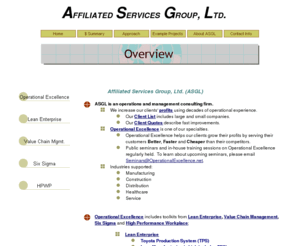 distribution-excellence.com: Operational Excellence & Affiliated Services Group
Operational Excellence grows our clients profits by combining Lean Enterprise, Value Chain Management, Six Sigma and High Performance Workplace.