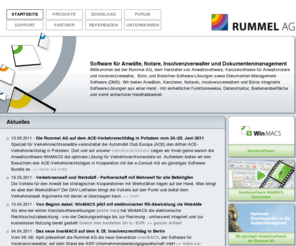 rummel-ag.de: Startseite - Kanzleisoftware, Anwaltssoftware, Dokumenten Management- und Büro-Software - Rummel AG
Die Rummel AG bietet Anwaltssoftware, Kanzleisoftware für Anwaltsnotare (WinMACS), Dokumentenmanagement Software/digitale Akte (WM Doku), Insolvenzverwalter Software (InsoMACS), Digitales Diktat (WM Voice) und Büro-/Branchensoftware