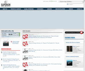 superiorenergy.com: Superior Energy Services (SPN) — Global Oil Field Services & Equipment, Oil Well Intervention, Employment & SPN Subsidiaries
Superior Energy Services (SPN) is a leading provider of oilfield services and equipment, focused on drilling and production-related needs of oil and gas companies as well as the plug and abandonment and decommissioning services required at the end of a well's life. Contact SPN today for more information.