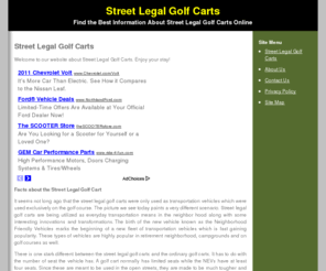 streetlegalgolfcarts.net: Street Legal Golf Carts
Stop! Learn the Facts About Street Legal Golf Carts. Don’t Waste Your Time and Money. 