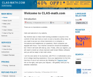 clas-math.com: Welcome to CLAS-math.com
CLAS - Tutoring math online