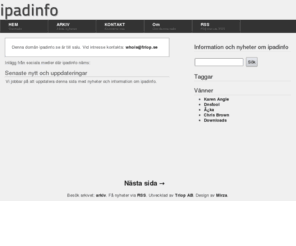 ipadinfo.se: ipadinfo | Information och nyheter om ipadinfo
Description