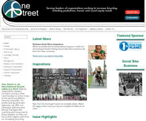 onestreet.org: One Street Home
One Street home page for international bicycle advocacy