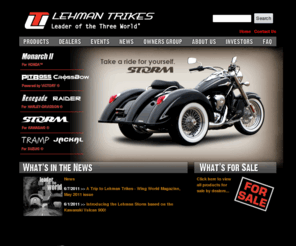 pridematters.com: Lehman Trikes conversions and kits for Harley Davidson, Honda, Kawasaki, Suzuki and Victory Motorcycles
Trike Kits, Trikes and Factory Conversions, Lehman No-Lean suspension, Three Wheel Motorcycle Experience