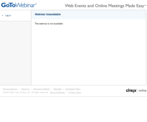 wlcwebinar.com: GoToWebinar : Webinars Made Easy. Award-Winning Web Casting & Online Seminar Hosting Software
Webinars, Web events & Web casting made easy.  Set up Webinars quickly and easily for up to 1,000 attendees. Try it free today!