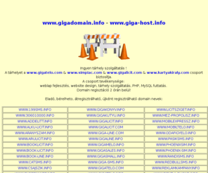 domainkereso.info: Weblap fejlesztés, website design, tárhely szolgáltatás, PHP, MySQL futtatás, domain regisztáció 2 órán belül
tárhely szolgáltatás