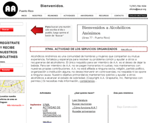 aa-pr.org: Alcoholicos Anonimos - Puerto Rico
Alcoholicos Anonimos, Puerto Rico, Problemas con el alcohol, 