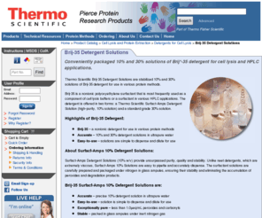 brij35.com: Brij-35 Detergent Solutions
Brij-35 is a nonionic polyoxyethylene surfactant that is most frequently used as a component of cell lysis buffers or a surfactant in various HPLC applications.