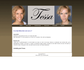 tessakoop.nl: Tessa Koop
Tessa Koop schrijft. Als tekstschrijver (Haarlem) schrijft ze voor uw doelgroep webteksten, flyers, folders, persberichten, jaarverslagen, artikelen, etc. Ook schrijft Tessa columns over spiritualiteit en schrijft ze voor Janosh. Tevens is ze recensent en journaliste voor SALT Magazine