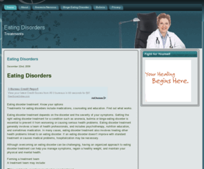 treatmentofeatingdisorders.com: Treatment Of Eating Disorders
Eating disorder information including symptoms, treatments and causes with advice and helpful tips.