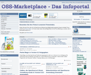 oss-marketplace.com: OSS-Marketplace - Ihr Informationsportal
Informationsportal, rund um freie Software, OpenSource-Software und Projekte. Wir stellen Ihr Produktportfolio in den FirmenIndex und bieten Produkte von AVG an.