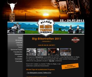 big-bikertreffen.de: Big-Biker und Harley Treffen 2011 in Buchloe - | 
Willkommen | Harleytreffen Motorrad-Treffen Buchloe Ostallgäu Allgäu Bayern Deutschland Touren Kastaniengarten Stadthotel Buchloe Motorrad Biker Motorradtouren Bikertouren Big-Biker
Als begeisterte Harley-Davidson-Fahrer wollen wir auf unserem Big-Biker und Harley-Treffen 2010 möglichst vielen Harleyfreunden unser schönes Allgäu zeigen.