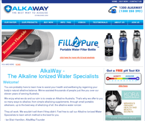 alkaway.com.au: AlkaWay Australia - The Best Way To Alkalise
Buy Alkaline Water Ionisers from AlkaWay, Australia's alkaline water specialists since 2000 (formaly known as IONLIFE).