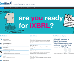 corefiling.co.uk: Precision Reporting. Your edge. Our strength | CoreFiling
CoreFiling are specialists in XBRL and iXBRL software, solutions and services.