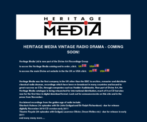 heritagemedia.co.uk: Heritage Media UK home page
New home page of Heritage Media Ltd, now part of the Divine Art Recordings Group