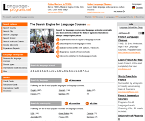 language-programs.net: The Search Engine for Language Courses
The Search Engine for Language Courses, Language Programs and Language Travel