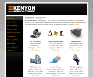 kenyonit.com.au: Home Page - Kenyon Information Technology
Kenyon Information Technology is a local IT business located in Brisbane QLD.