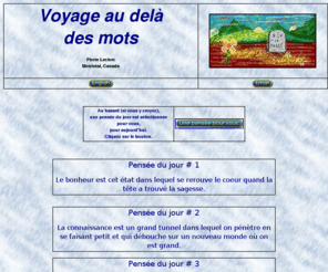 sagesse-partagee.com: Penses du jour
Sur la route vers la sagesse, je mets mes penses du jour en mots.