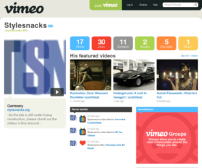 stylesnacks.org: Stylesnacks on Vimeo
Visit Stylesnacks's profile on Vimeo. Use Vimeo to share the videos you make with the people you want. Its free to join and really easy to use.