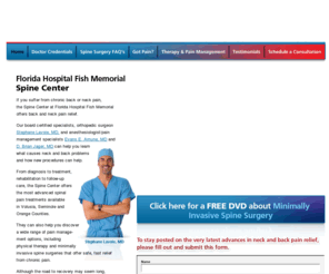 talkbacktopain.com: Florida Spine Center | chronic back pain relief | chronic neck pain relief
If you suffer from chronic back or neck pain, the Spine Center at Florida Hospital Fish Memorial offers back and neck pain relief