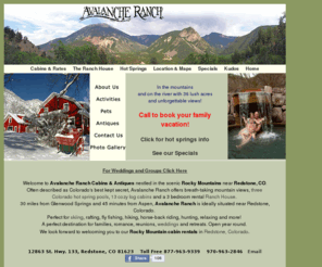 avalancheranch.com: Colorado Cabin Rentals & Redstone Lodging | Avalanche Ranch
Secluded Colorado cabin rentals for your next Redstone vacation.  Avalanche Ranch is pet friendly and is great for groups.